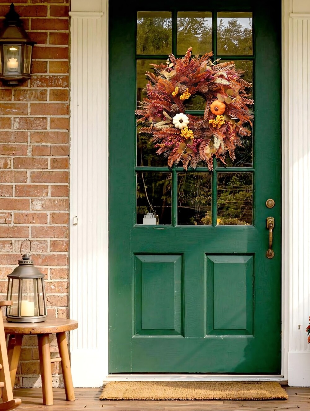NIB 22" Fall Harvest Pumpkin Berry Front Door Wreath Autumn Decor - Picture 6 of 7